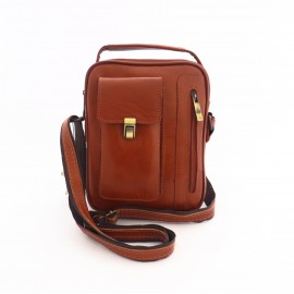 کیف چرم طبیعی اسپورت دستی و دوشی مدل آرنیکا عسلی