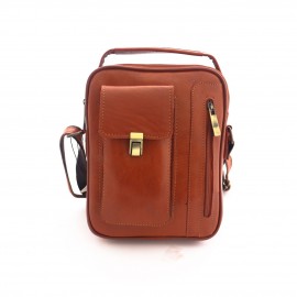 کیف چرم طبیعی اسپورت دستی و دوشی مدل آرنیکا عسلی