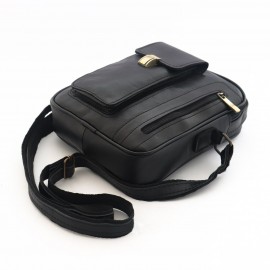 کیف چرم طبیعی اسپورت دستی و دوشی مدل آرنیکا مشکی