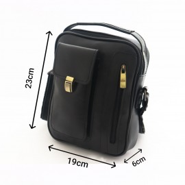 کیف چرم طبیعی اسپورت دستی و دوشی مدل آرنیکا مشکی