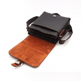 کیف چرم طبیعی اسپورت دوشی مدل آروین قهوه‌ای