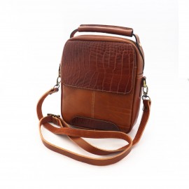 کیف چرم طبیعی اسپورت دستی و دوشی مدل آرتین عسلی