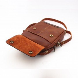 کیف چرم طبیعی اسپورت دستی و دوشی مدل آرتین عسلی