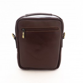 کیف چرم طبیعی اسپورت دستی و دوشی مدل آریا قهوه‌ای