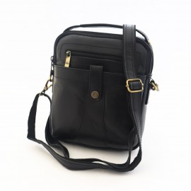 کیف چرم طبیعی اسپورت دستی و دوشی مدل آریا مشکی