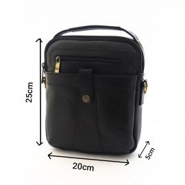 کیف چرم طبیعی اسپورت دستی و دوشی مدل آریا مشکی