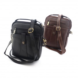 کیف چرم طبیعی اسپورت دستی و دوشی مدل آریا مشکی