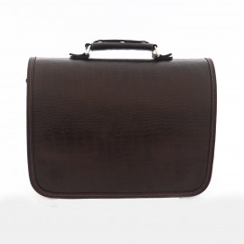 کیف چرم طبیعی اداری دستی و دوشی مدل آرمان قهوه‌ای