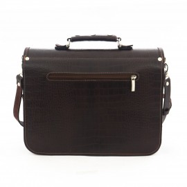 کیف چرم طبیعی اداری دستی و دوشی مدل آرمان قهوه‌ای