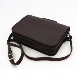 کیف چرم طبیعی اداری دستی و دوشی مدل آرمان قهوه‌ای