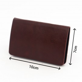 جا کارتی چرم طبیعی مدل ملودی قهوه‌ای