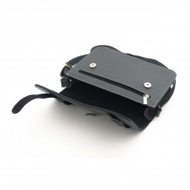 کیف چرم طبیعی زنانه دوشی طوسی