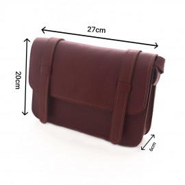 کیف چرم طبیعی زنانه دوشی زرشکی