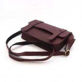 کیف چرم طبیعی زنانه دوشی زرشکی