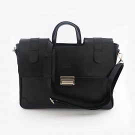 کیف چرم طبیعی اداری دستی و دوشی مدل آرتا مشکی