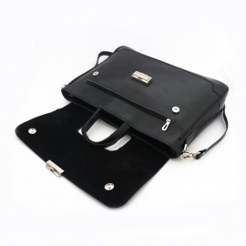 کیف چرم طبیعی اداری دستی و دوشی مدل آرتا مشکی