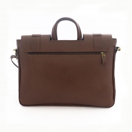کیف چرم طبیعی اداری دستی و دوشی مدل آرتا قهوه‌ای