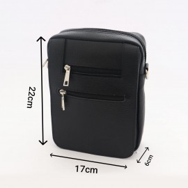 کیف چرم طبیعی اسپورت دوشی مدل آیهان مشکی