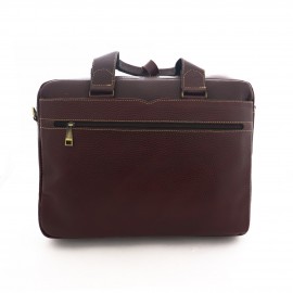 کیف چرم طبیعی اداری دستی و دوشی مدل آرسان زرشکی arsan