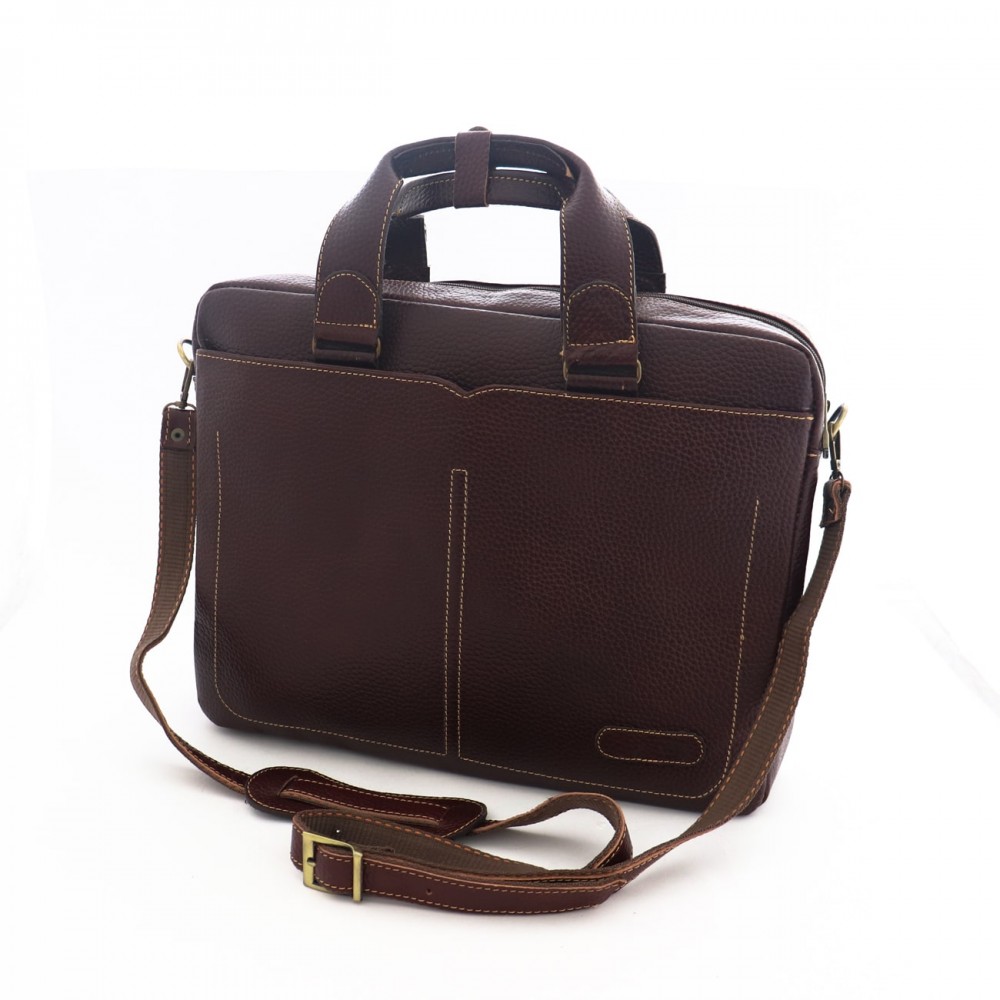 کیف چرم طبیعی اداری دستی و دوشی مدل آرسان زرشکی arsan