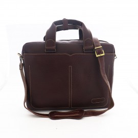 کیف چرم طبیعی اداری دستی و دوشی مدل آرسان زرشکی arsan