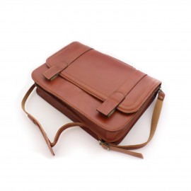 کیف چرم طبیعی اداری دستی و دوشی مدل آرسین عسلی arsin