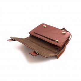کیف چرم طبیعی اداری دستی و دوشی مدل آرسین عسلی arsin