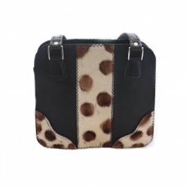 کیف چرم طبیعی زنانه دستی و دوشی پوستی مدل تارا مشکی tara