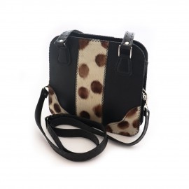 کیف چرم طبیعی زنانه دستی و دوشی پوستی مدل تارا مشکی tara