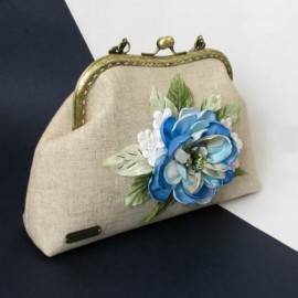 کیف دستدوز زنانه مجلسی دستی و دوشی مدل دل آرا کرمی delara