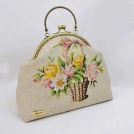 کیف دستدوز زنانه مجلسی دستی و دوشی مدل توران کرمی toran