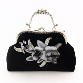 کیف دستدوز زنانه مجلسی دستی و دوشی مدل آلیس مشکی alis