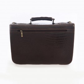 کیف چرم طبیعی اداری دستی و دوشی مدل پرهان قهوه‌ای parhan