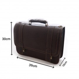 کیف چرم طبیعی اداری دستی و دوشی مدل پرهان قهوه‌ای parhan