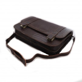 کیف چرم طبیعی اداری دستی و دوشی مدل پرهان قهوه‌ای parhan