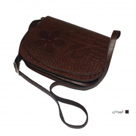 کیف چرم طبیعی زنانه دوشی مدل رسا قهوه‌ای rasa