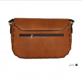 کیف چرم طبیعی زنانه دوشی مدل ویدا عسلی vida