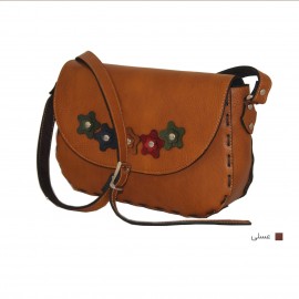کیف چرم طبیعی زنانه دوشی مدل ویدا عسلی vida