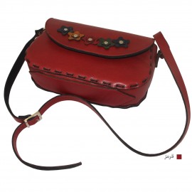 کیف چرم طبیعی زنانه دوشی مدل ویدا قرمز vida
