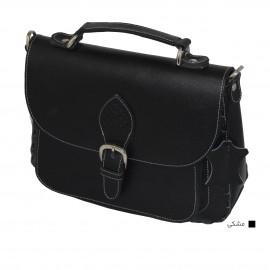 کیف چرم طبیعی زنانه دستی و دوشی مدل یاس مشکی yas