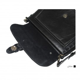 کیف چرم طبیعی زنانه دستی و دوشی مدل یاس مشکی yas