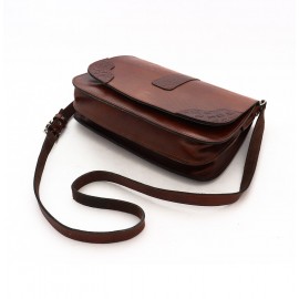 کیف چرم طبیعی زنانه دوشی مدل شرمین عسلی sharmin