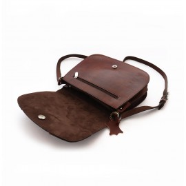 کیف چرم طبیعی زنانه دوشی مدل شرمین عسلی sharmin