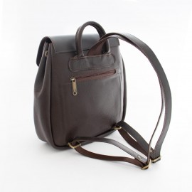 کوله پشتی چرم طبیعی مدل درسا قهوه‌ای