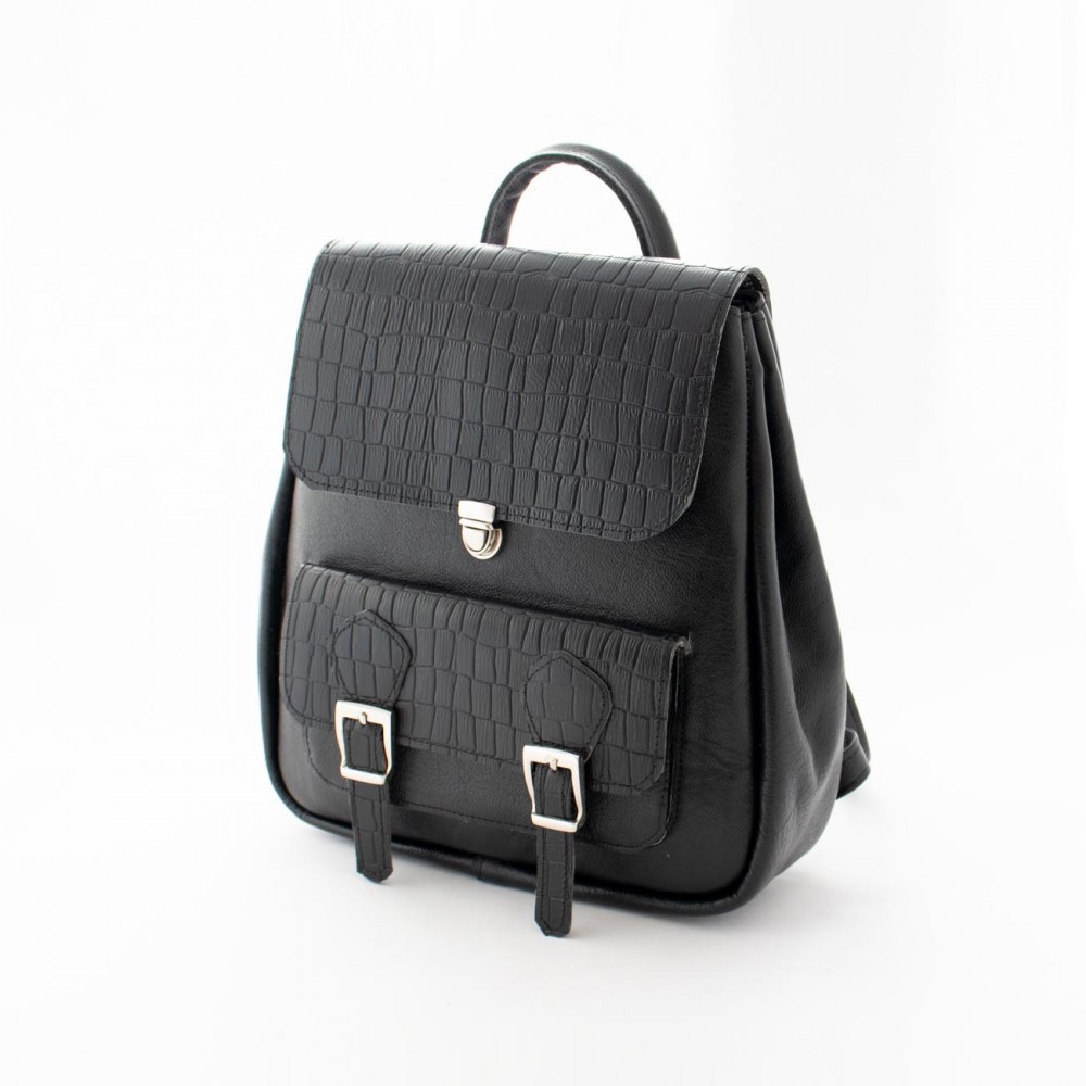 کوله پشتی چرم طبیعی مدل درسا مشکی