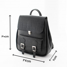 کوله پشتی چرم طبیعی مدل درسا مشکی