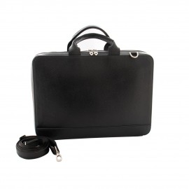 کیف چرم طبیعی لب تاپ و اداری دستی و دوشی مدل سامان مشکی saman