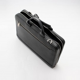 کیف چرم طبیعی لب تاپ و اداری دستی و دوشی مدل سامان مشکی saman