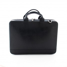 کیف چرم طبیعی لب تاپ و اداری دستی و دوشی مدل سامان مشکی saman