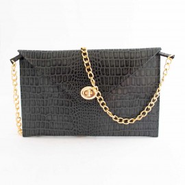 کیف چرم طبیعی زنانه دوشی مدل A10 طوسی طرح کرکودیل 